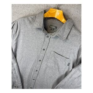 Eddie Bauer XXL Mens Soft Flannel Shirt Long Sleeve‎ Button Up Gray Cotton EUC